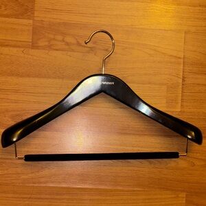 2 Armani Black Wooden Hangers
